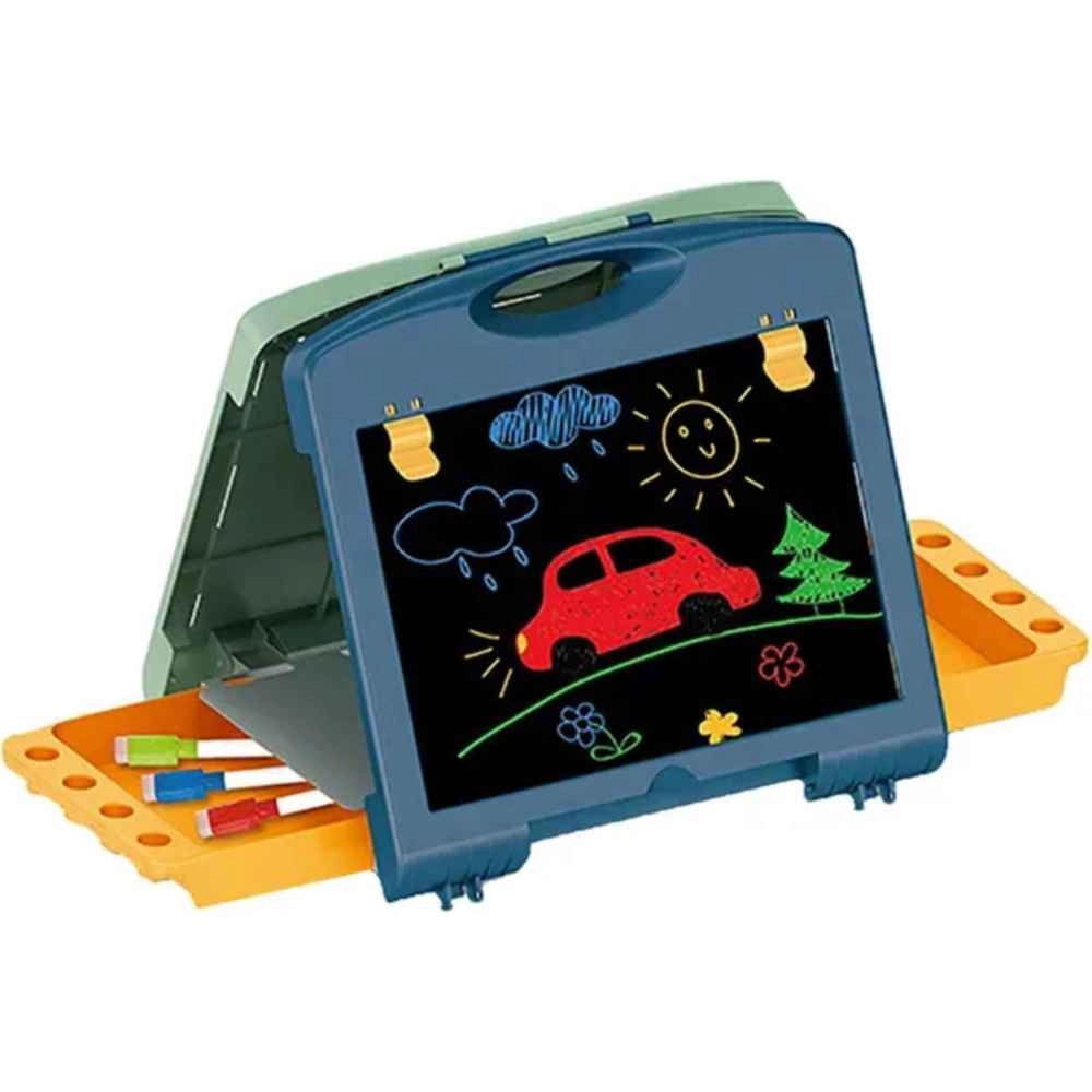 Little Angel Dual Sided Drawing & Writing Board - 27 Pcs markers, chalks, eraser, and accessories