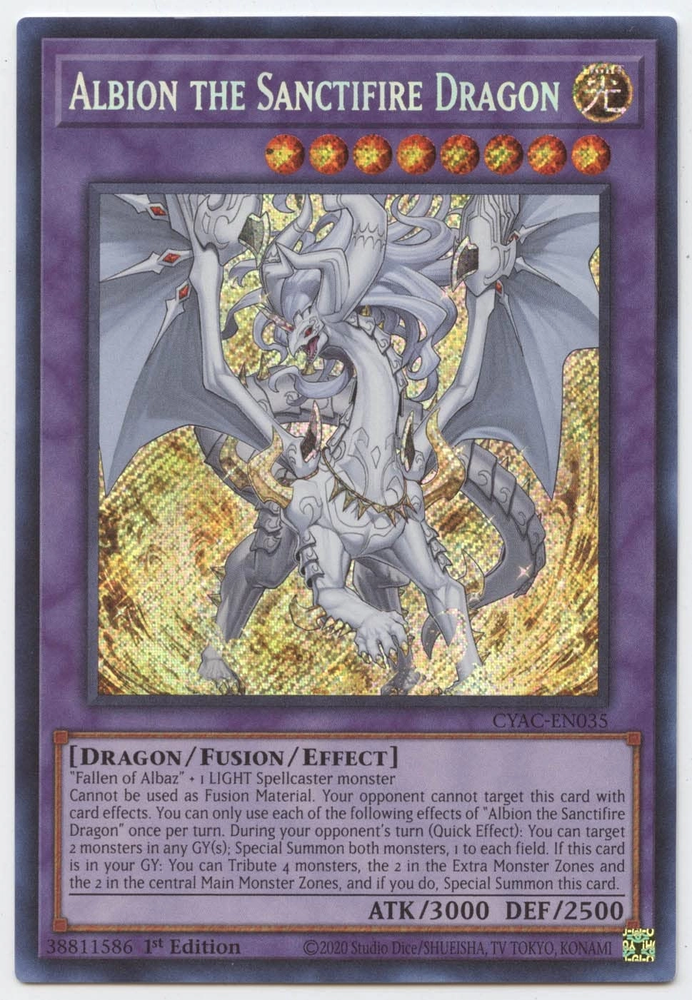Yu-Gi-Oh! Albion The Sanctifire Dragon - CYAC-EN035 Secret Rare 1st Edition