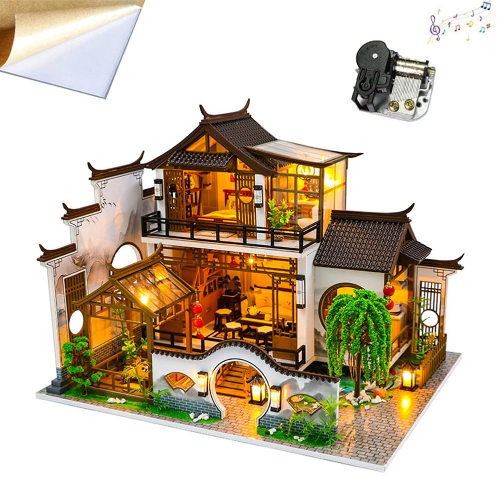 Miniature Wooden Dollhouse Furniture Kit - Creative Room 1:24