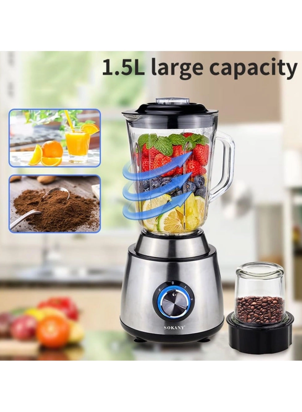 SK-155 - Two in One Juice Blender Portable Non-slip Rubber Foot