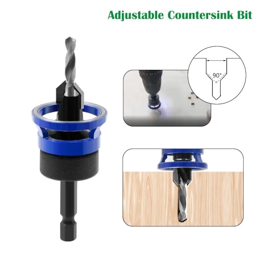 Countersink Drill Bit - 1 x Countersink Drill, 4 x Drill Bits 9.5*3.2mm