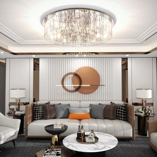 Luxury LED Crystal Chandelier - Three-Color Lighting warm light cool white light neutral light