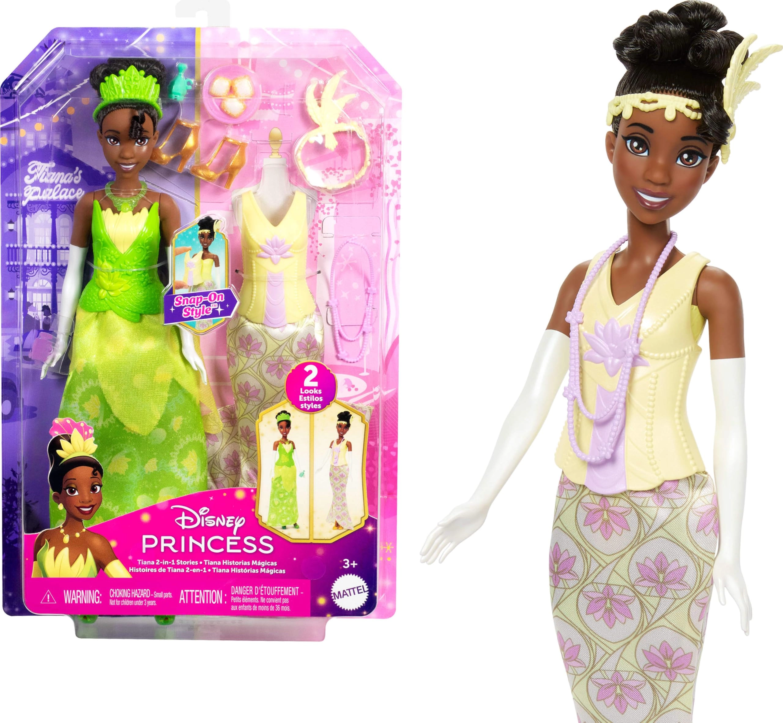 Mattel Tiana Fashion Doll - 2-in-1 9 Accessories Ages 3+