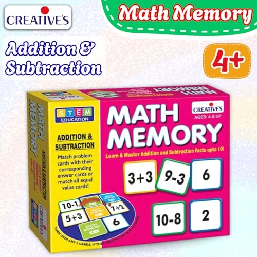 Math Memory - Addition and Subtraction - 4 & up 60 pieces