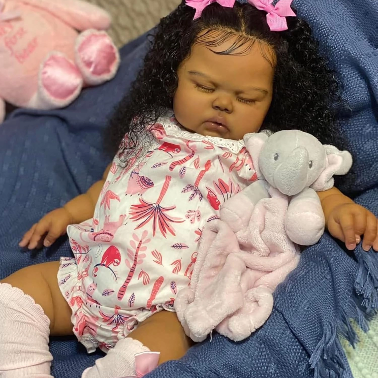 Reborn Baby Doll - 19 in Silicone Girl African American