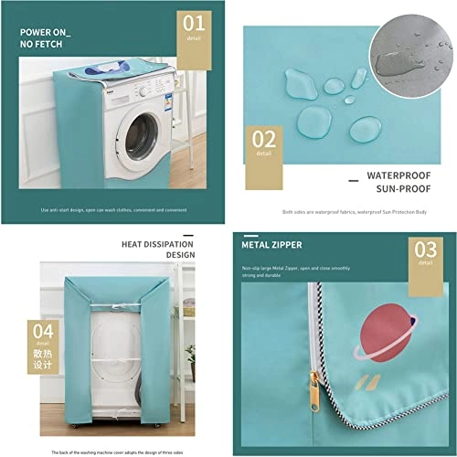 Washing machine cover - S white flower front load