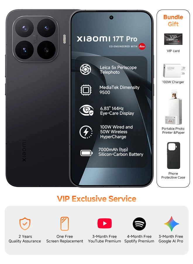 Xiaomi 17T Pro - 12 GB 512 GB + Photo Printer + Photo Paper
