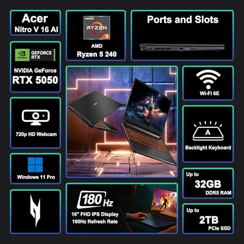 Nitro V 16 AI ANV16-42-R309 - 16'' Ryzen 5 240 16GB DDR5 512GB SSD