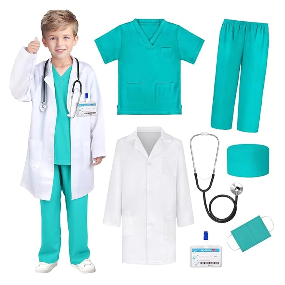 BrainGiggles Doctor Costume Set For Kids - 7pcs (40487959-BGDOCSET-CONFIG)
