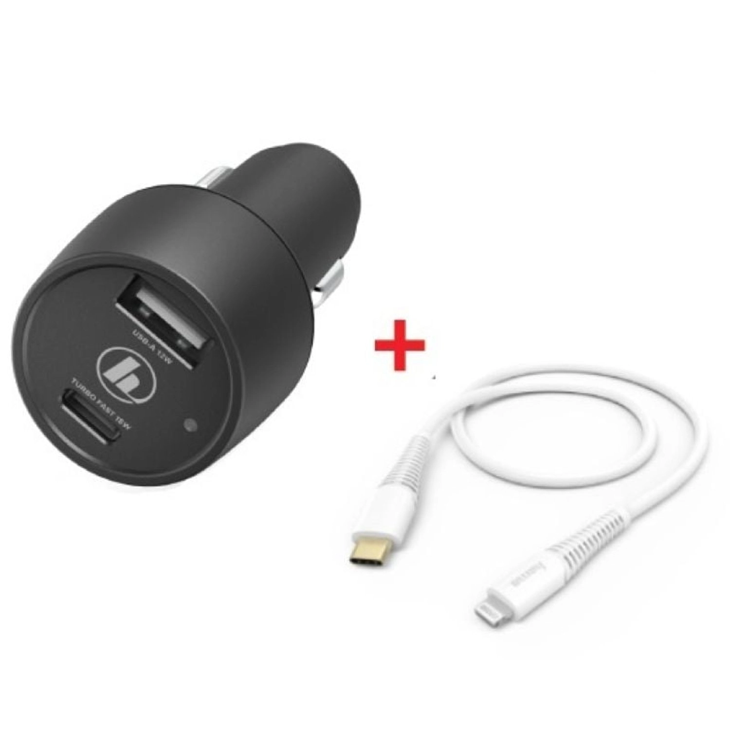 Hama Lightning To USB Type-C Cable + Dual Port Car Charger Lightning to USB Type-C Cable 1.5m