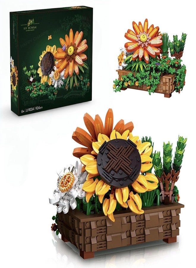 HAPPY CHAPPIE Flower Bonsai Building Blocks Set - Sunflower 924 pcs