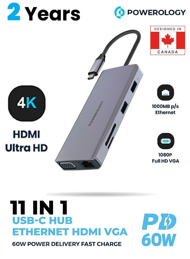 Powerology 11 in 1 USB-C Hub