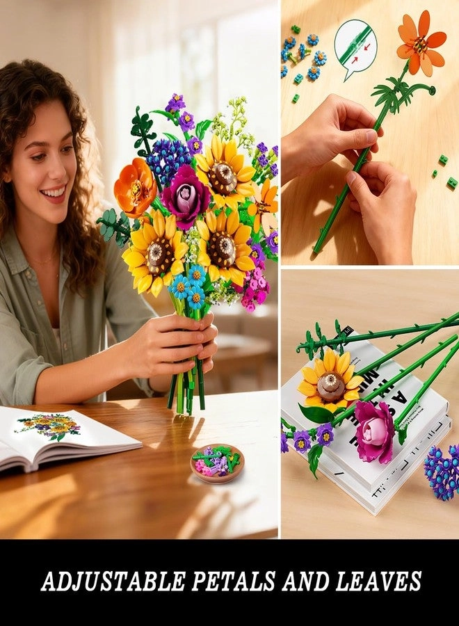 Wild Flowers Bouquet Building Set - Wildflower 912pcs