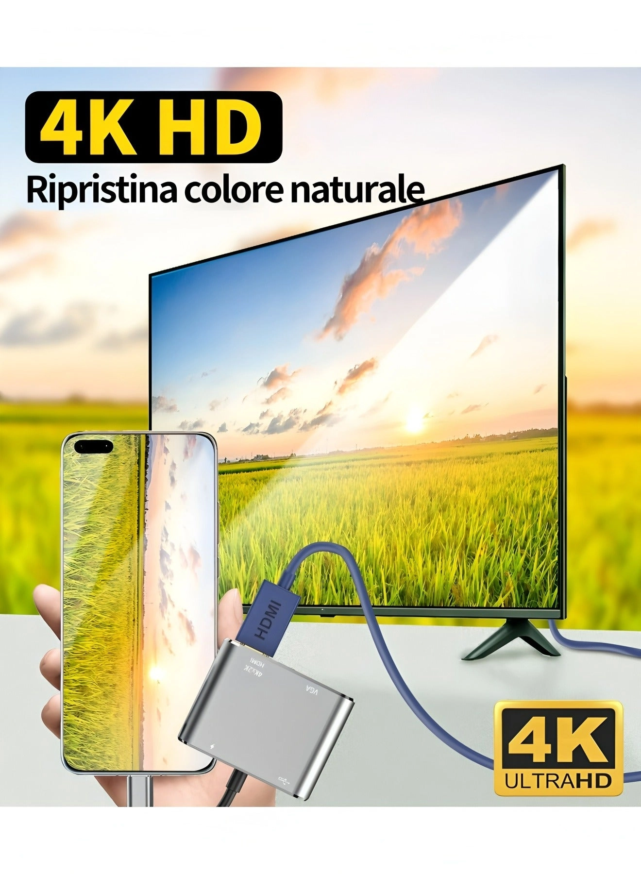 USB C Hub Adapter - 4K HDMI USB 3.0 100W PD