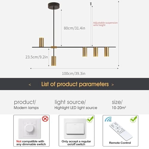 LED Pendant Light - 47.2in(120cm)