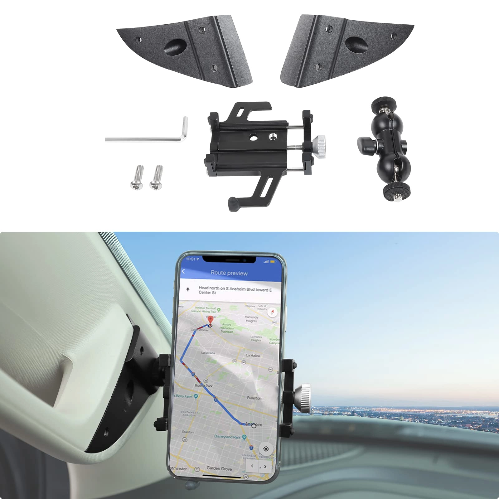 JeCar A-Pillar Phone Mount - Ram 1500 2018|2019|2020|2021|2022|2023