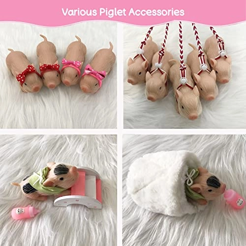 Piglet Tony 13 cm Silicone - Pink miniature