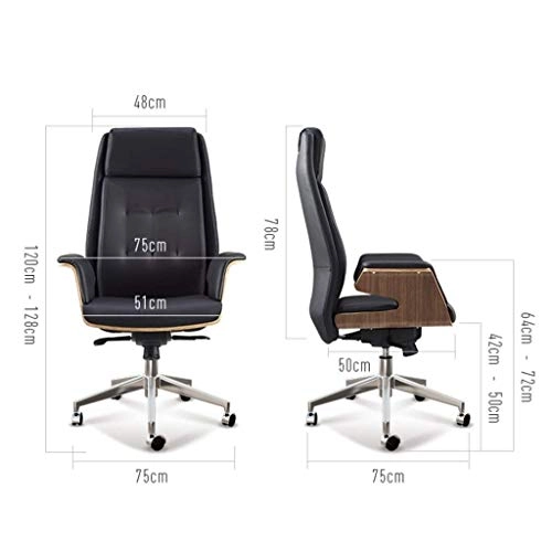 Desk Chair - PU Leather Brown High Back