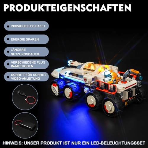 LED Light Set for LEGO Command Rover and Crane Loader 60432 - Copper conductor 5V