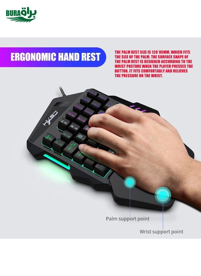 HXSJ P6 - Keyboard Mouse Converter + V100 - One-handed Keyboard + H300 - Gaming Mouse