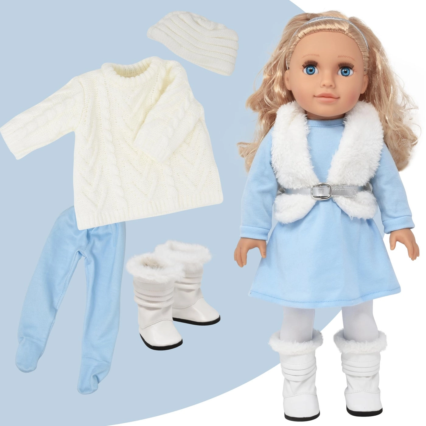 Fashion Princess Doll - 18 Inch Long Blond Hair 2 Outfits