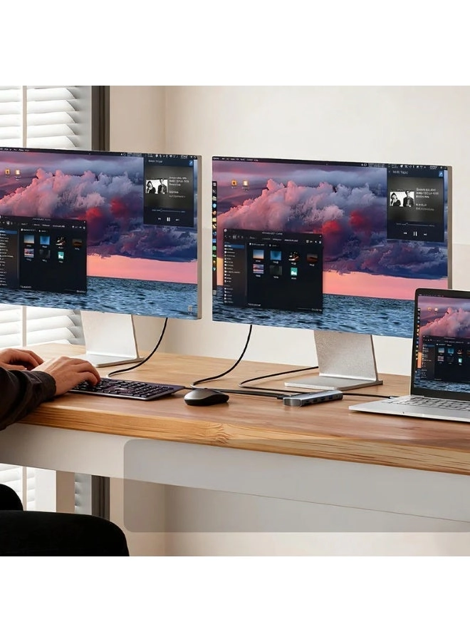 D1113A - 9-in-1 USB-C Hub 3x USB-A 5Gbps HDMI 4K@30Hz PD 100W