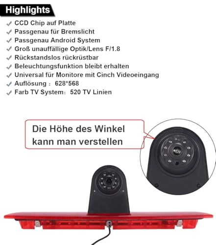 Brake Light Reversing Camera - Night vision 520 TV lines