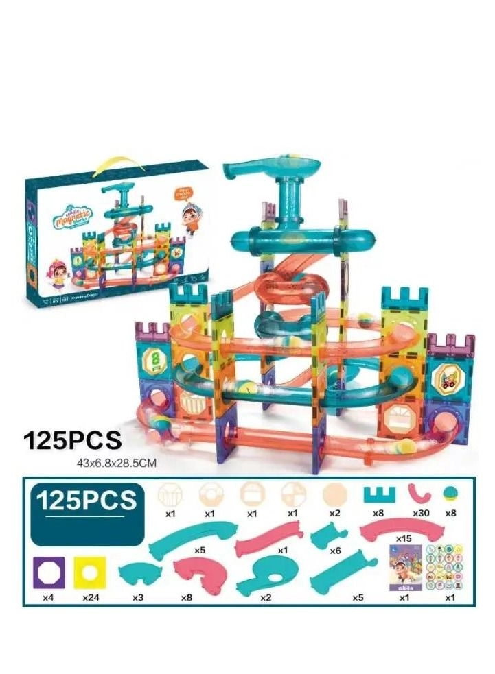 Magnetic Building Block - 125pcs Multicolour Set