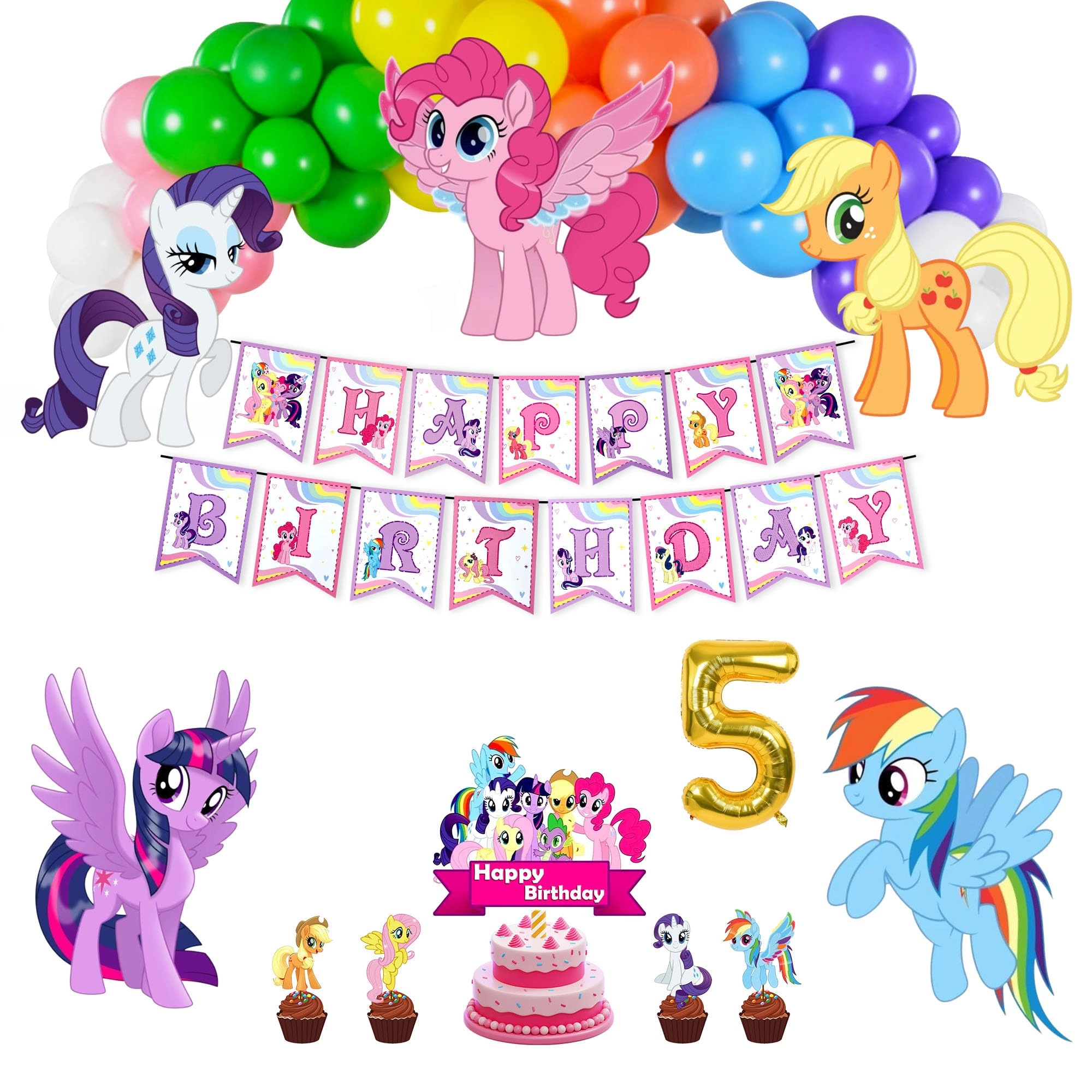 Partyjoy Unicorn Pony Birthday Decoration Kit - 1 Set birthday