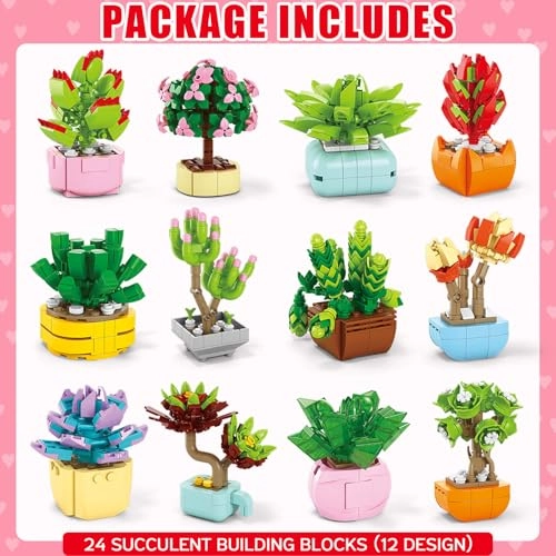Succulents Building Blocks - Plants 24pcs