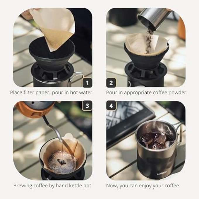 Pour Over Coffee Maker - Portable Collapsible Silicone