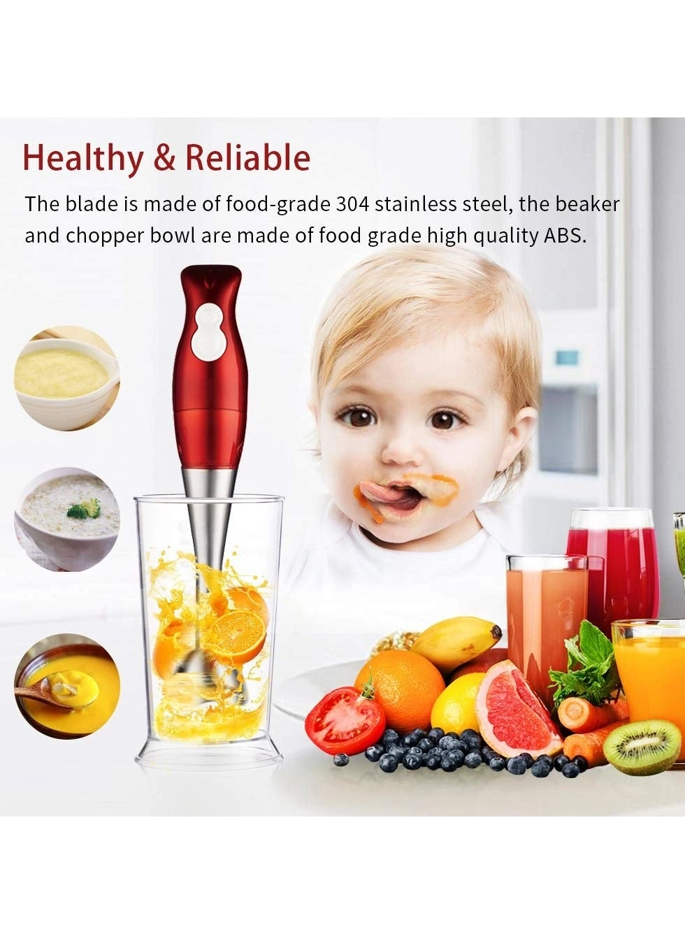 KM1004 - 4 in 1 set stainless steel blades 2-speed