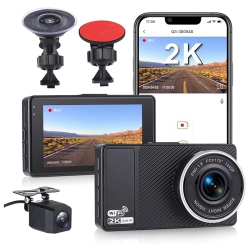 WiFi 3 Inch Screen Dash Camera - 2K 30FPS 1080P