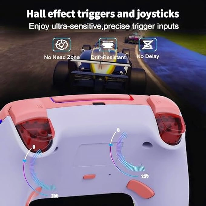 Wireless Controller - PINK WHITE GRADIENT PS5 PRO/PLAYSTATION-5/PC/MAC/STEAM DECK