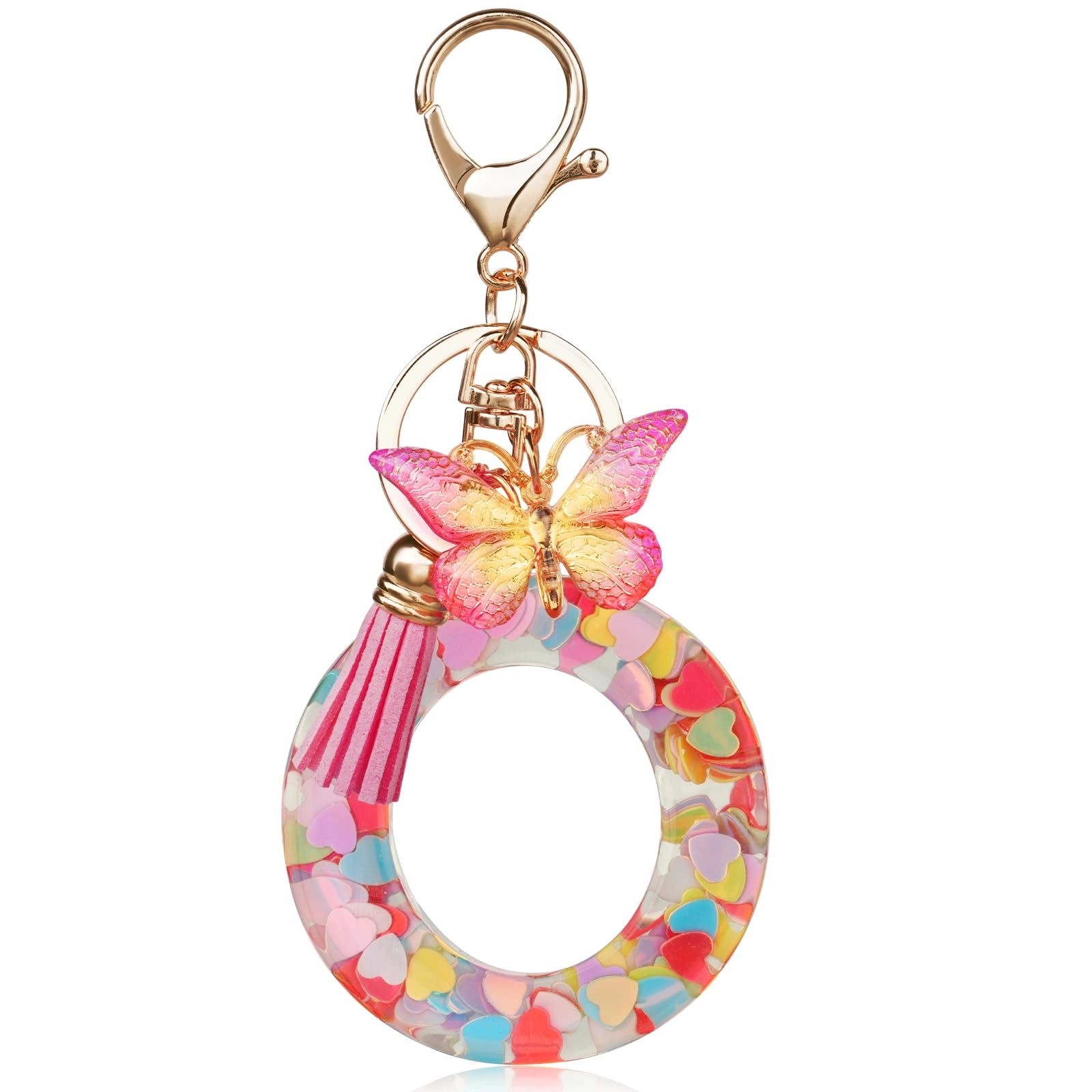 Initial Letter Keychain - Butterfly