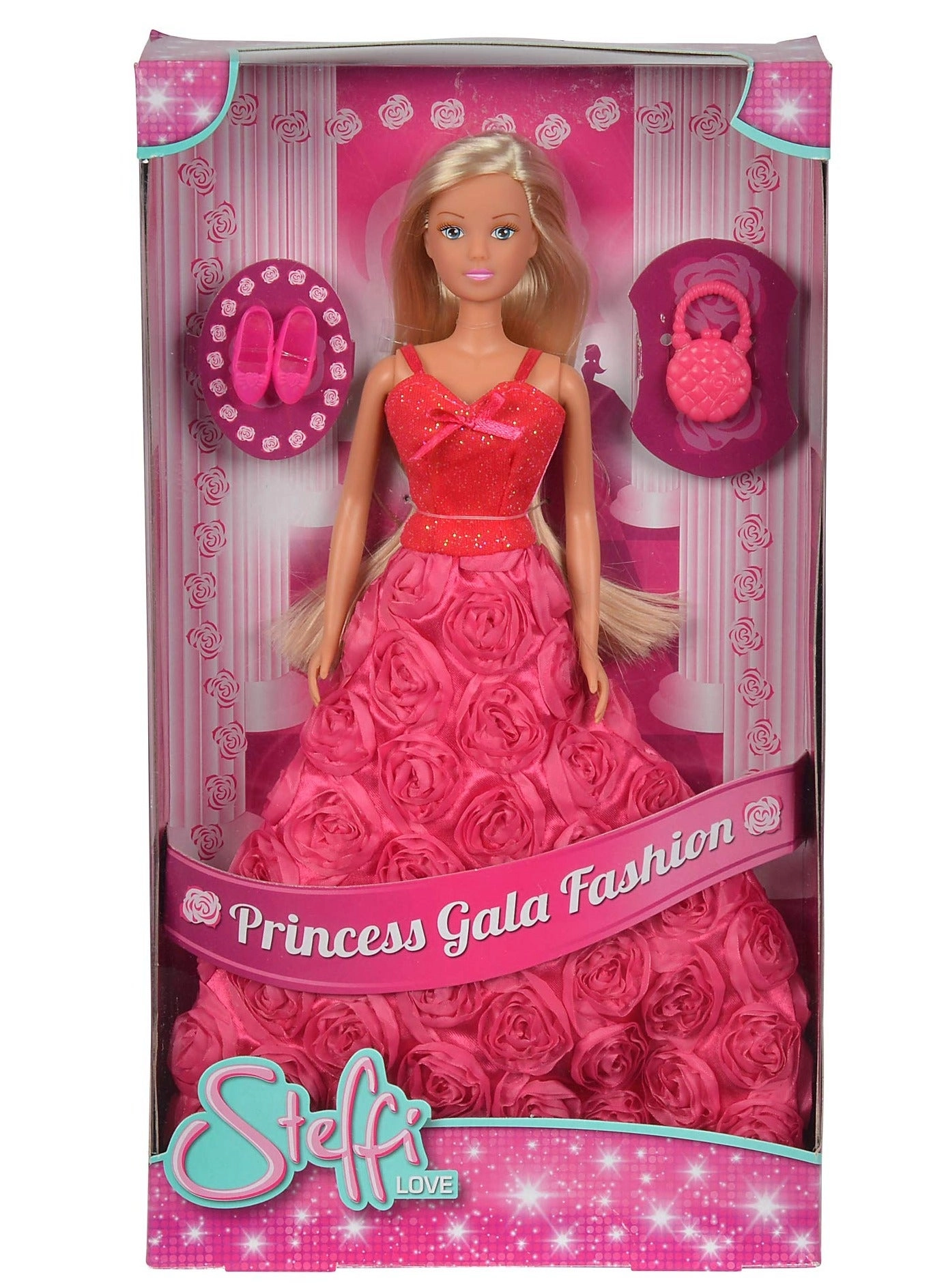 Steffi Love Princess Gala Fashion Doll - 29 cm Rose-embroidered dress Ages 3+