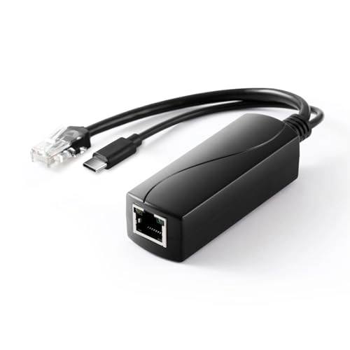 REVODATA Gigabit Type C PoE Splitter - 5V/2.4A 10/100/1000Mbps IEEE 802.3 af 1 RJ45