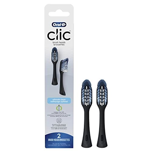 Clic Replacement Brush Head - Pack of 2 Black