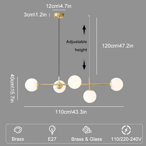 Globe Glass Chandelier - Dimmable