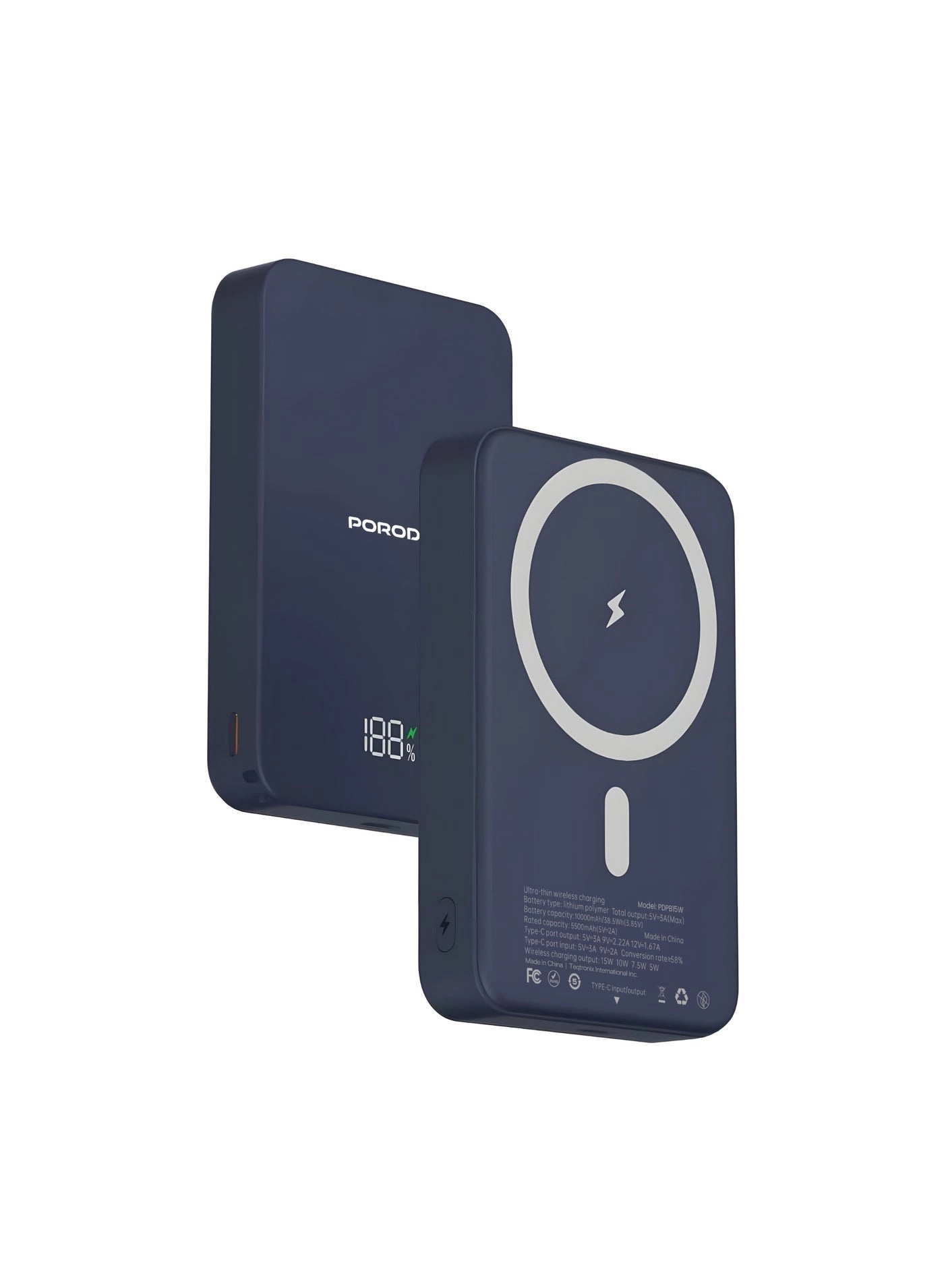 PDPBFCH067BU - 10000mAh 20W Fast charging Wireless 1 Type-C