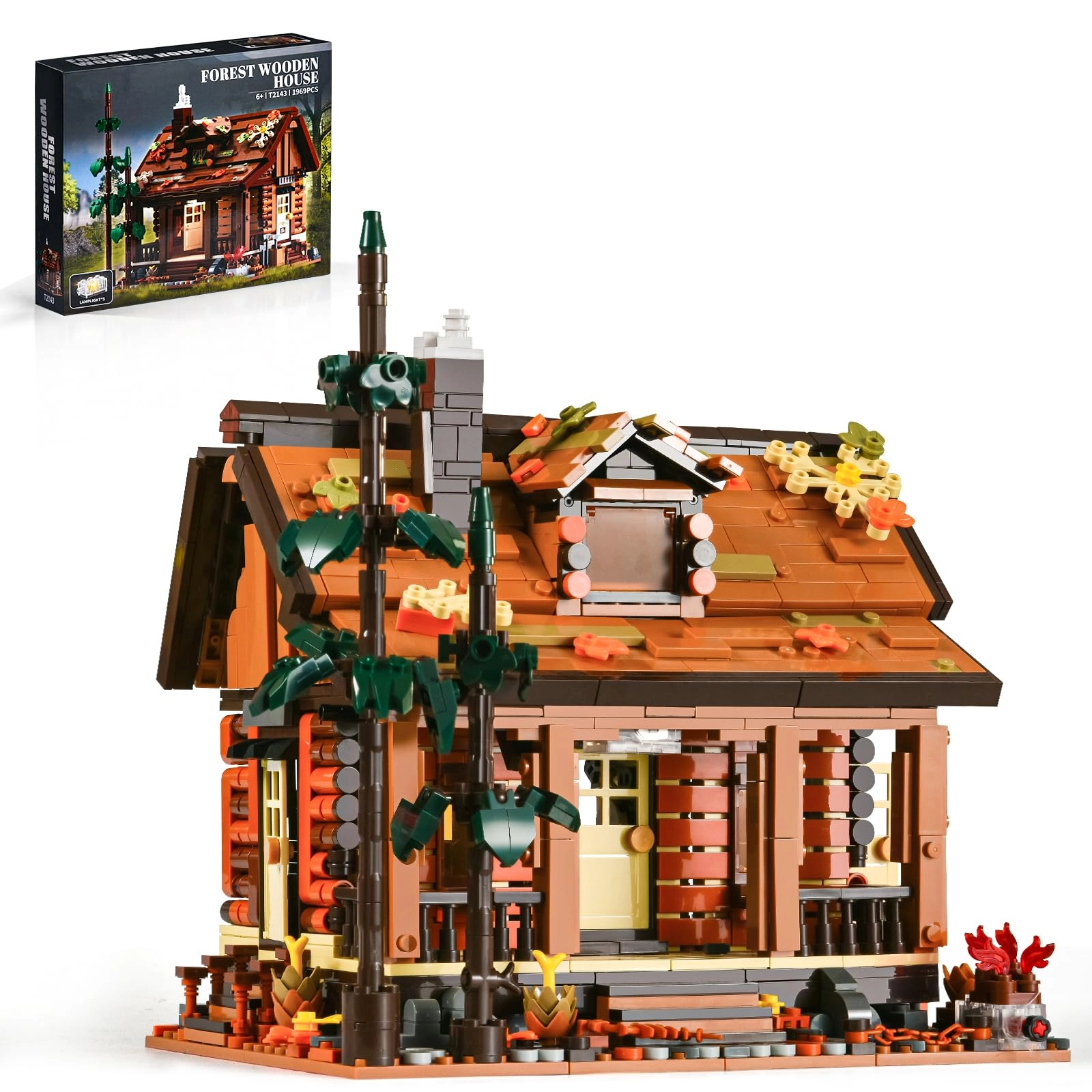 SATHIBI Wood Cabin Building Blocks - 1969pcs