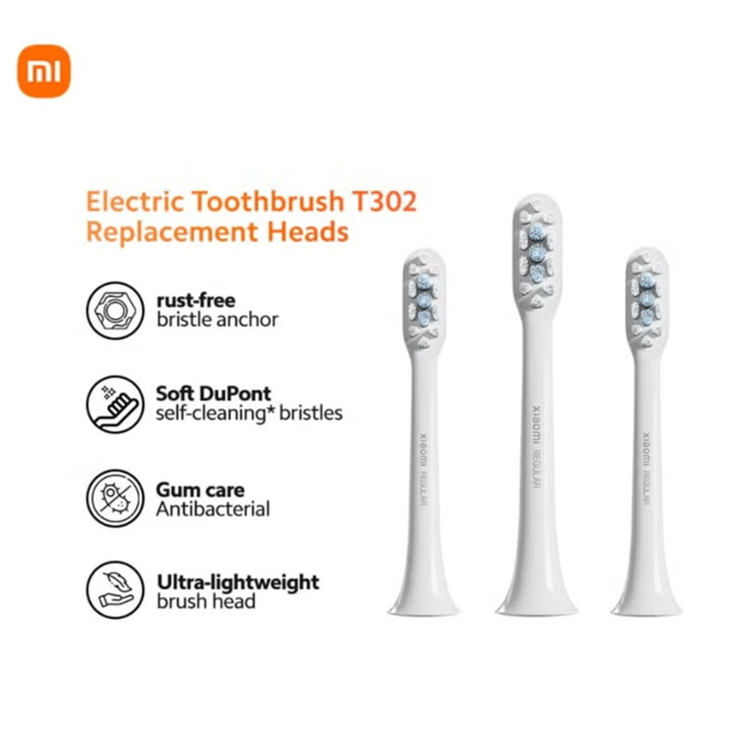 T302 Replacement Heads - White 3 Pcs