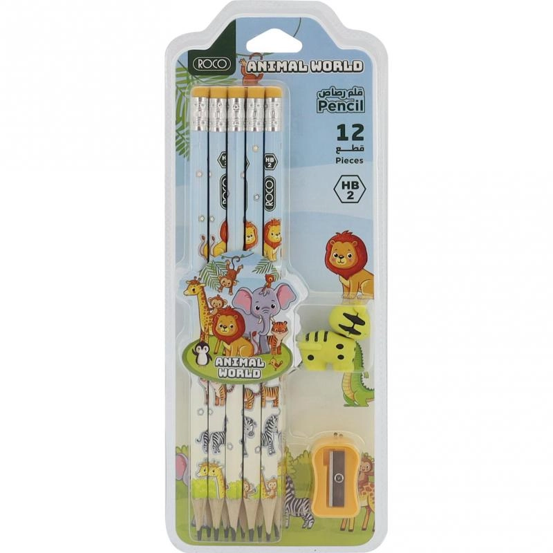 Roco Animals Stationery Set - 12 Pieces
