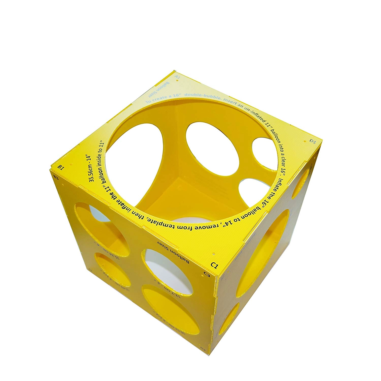 Party Time Trading LLC 13 Holes Collapsible Plastic Cube Balloon Sizer Box