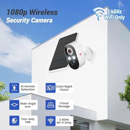 Security Camera 1080p + Solar Panel