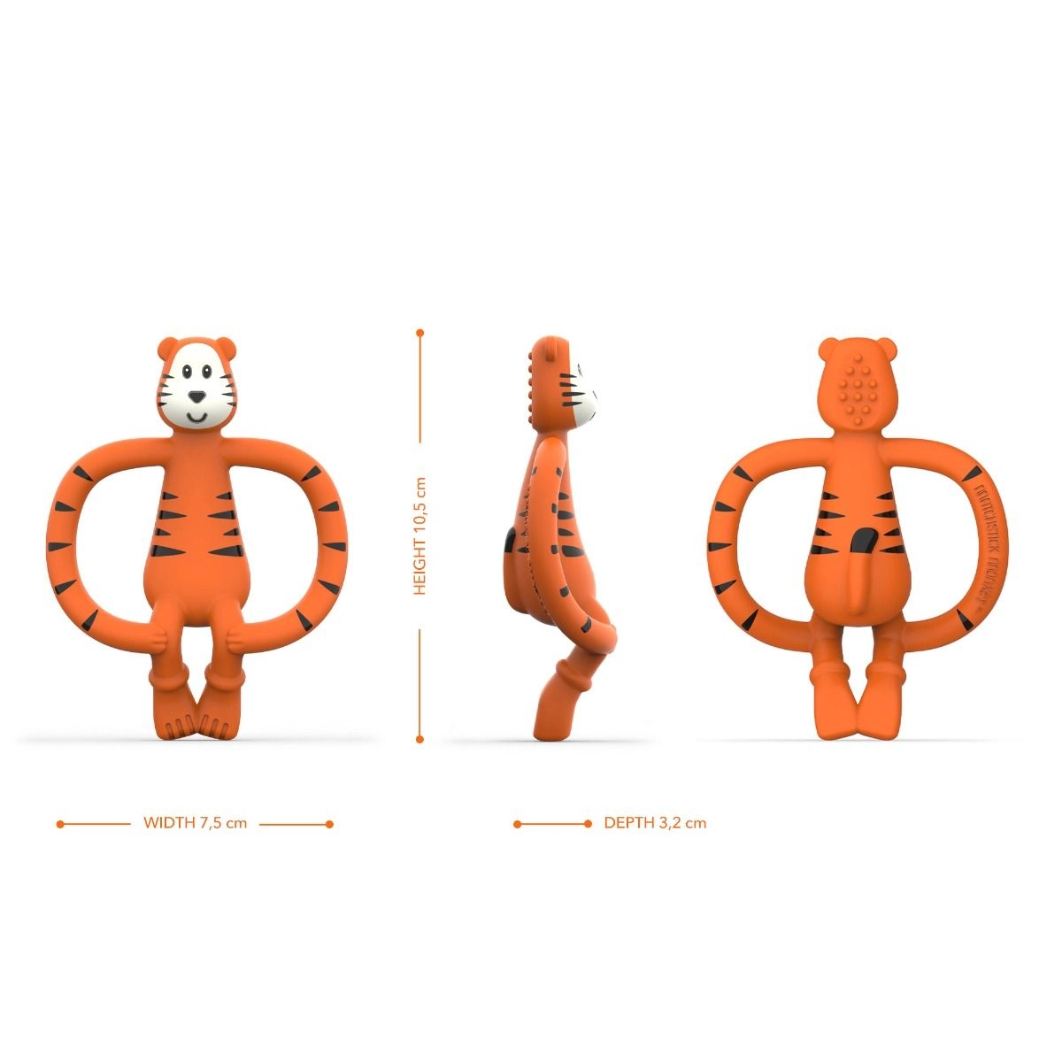 Teddy Tiger Animal Teether - Orange 3 Months