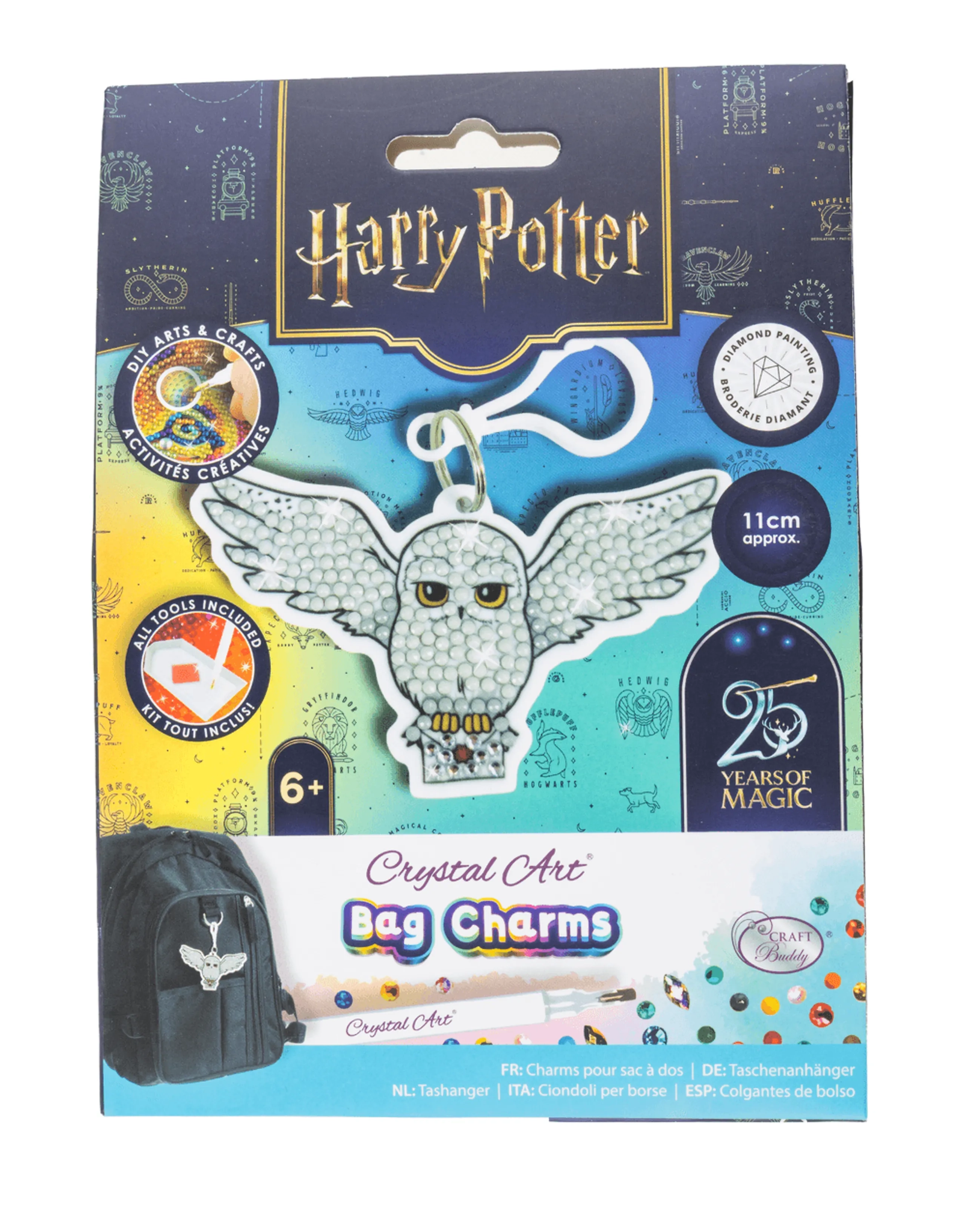 CRAFT Buddy Hedwig Crystal Art Bag Charm - 11 cm 6+ years