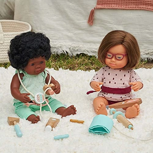 Baby Doll with Down Syndrome - 38 cm Vinyl with Glasses