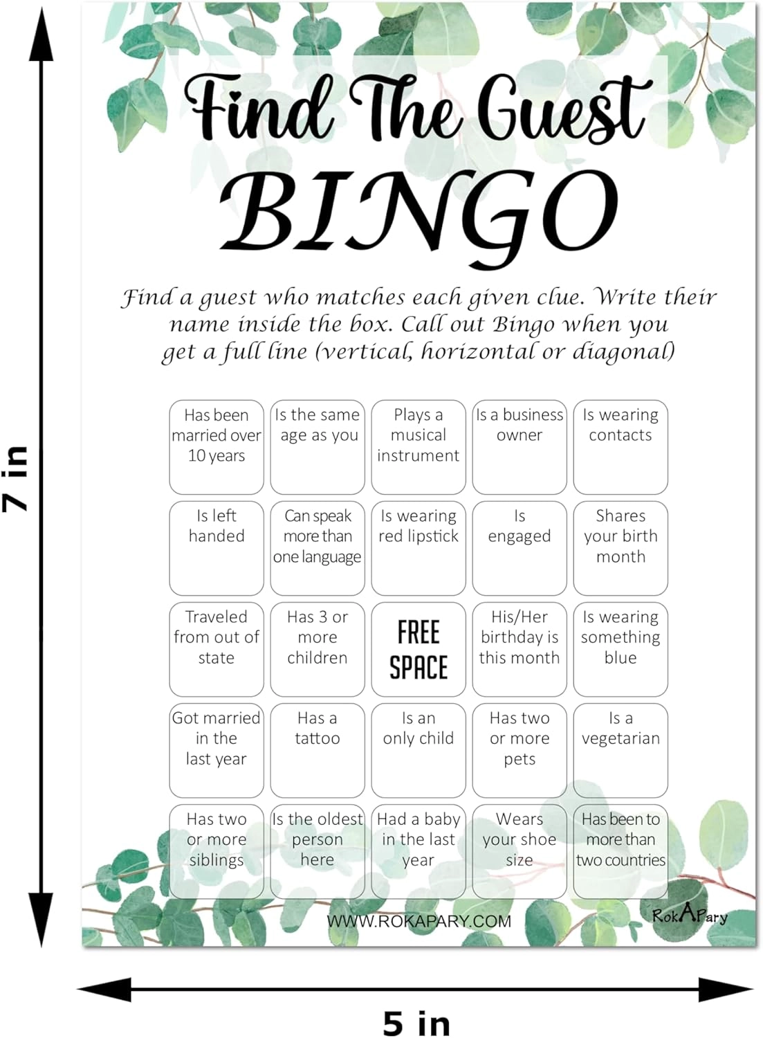 Find The Guest Bingo Game - 50 piece(s)