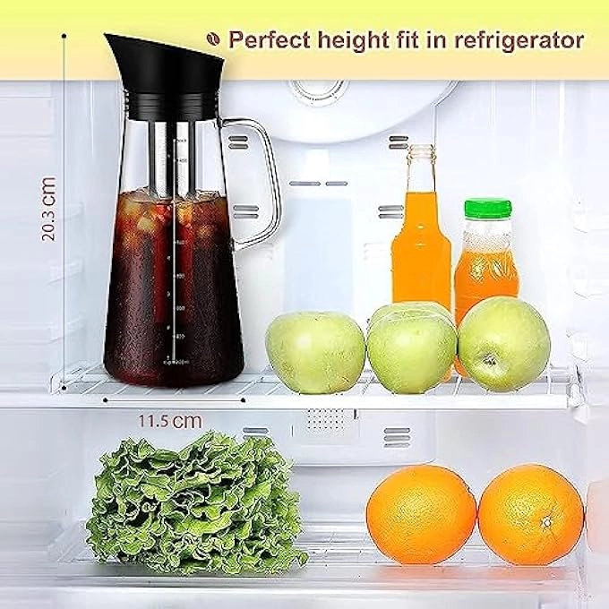 Cold Brew Coffee Maker - 12L Glass Dual Stainless Steel Mesh Removable Filter